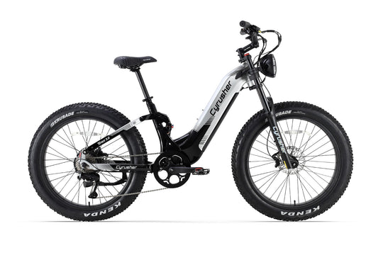 Cyrusher Trax 2.0 Full Suspension Step-Through Fat Tire electric bike in Gray