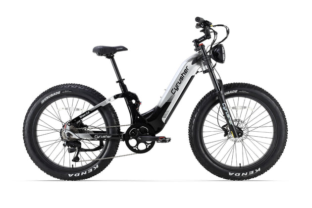 Cyrusher Trax 2.0 Full Suspension Step-Through Fat Tire electric bike in Gray