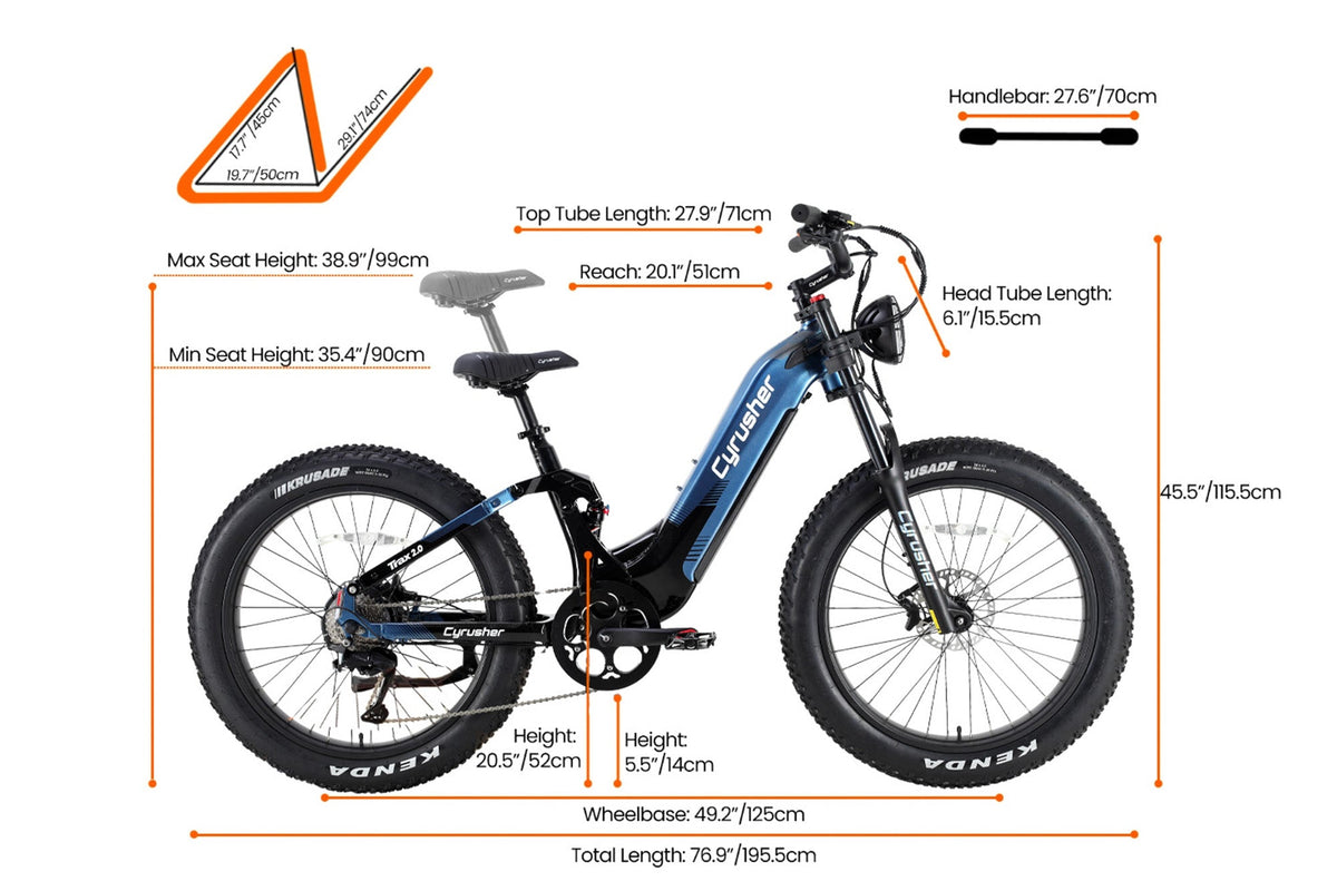 Cyrusher Trax 2.0 Full Suspension Step-Through Fat Tire electric bike