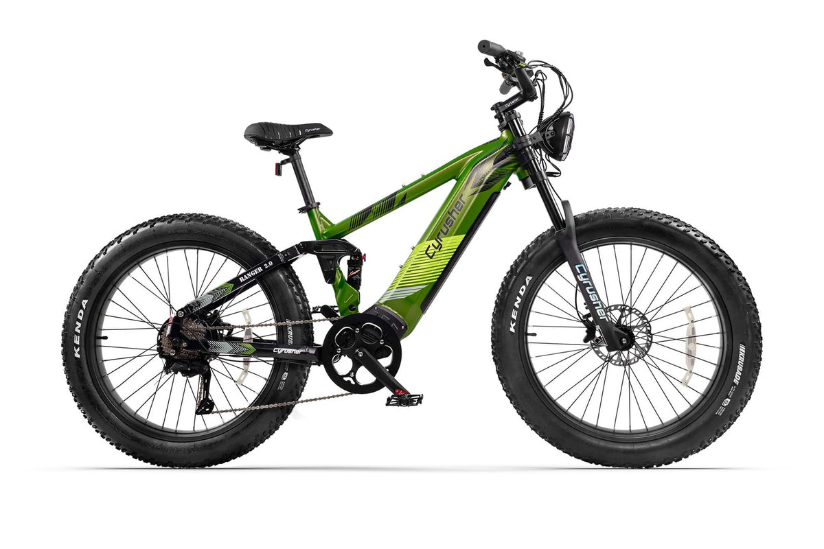 Cyrusher Ranger 2.0 Full Suspension Fat Tire electric bike in Green