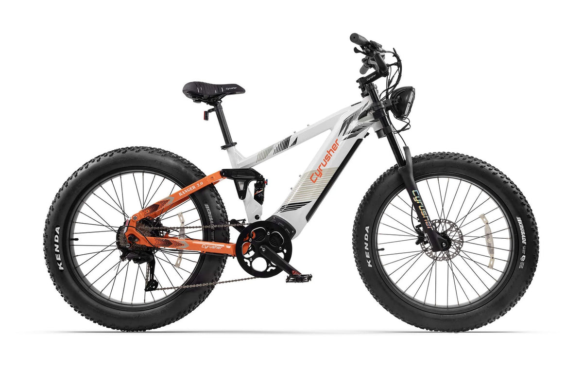 Cyrusher Ranger 2.0 Full Suspension Fat Tire electric bike in White
