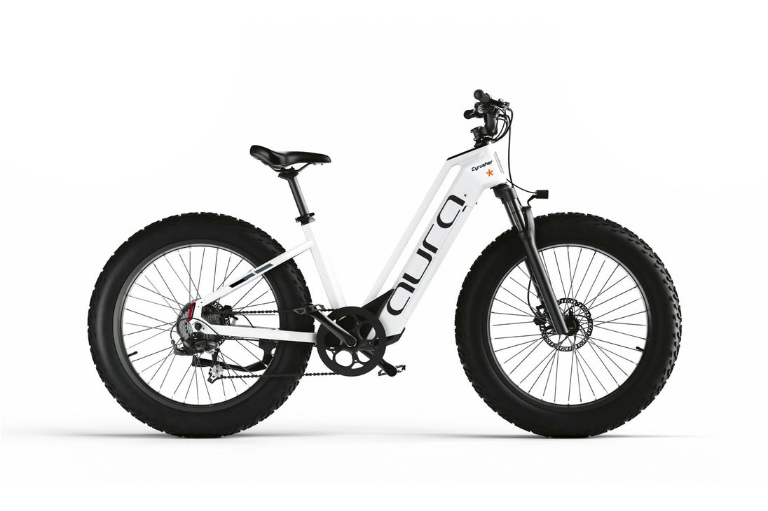 Cyrusher Aura Step-Through Fat Tire electric bike in White