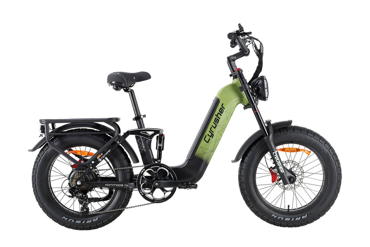 Cyrusher Kommoda 3.0 Step-Through Fat Tire electric bike in Green