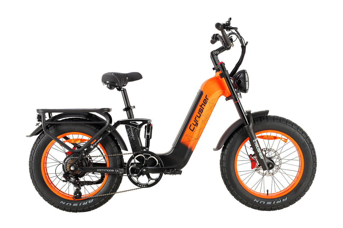 Cyrusher Kommoda 3.0 Step-Through Fat Tire electric bike in Orange